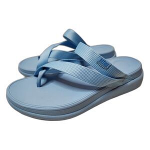 FitFlop Sling Toe GO Webbing Flatform Sandal | Women's size 9 Blue